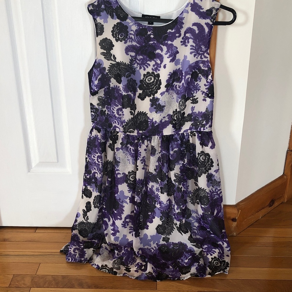 Jessica Purple and Black Floral Women’s Dress